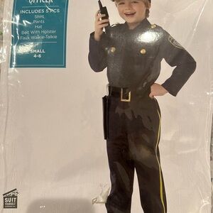 Kids Police Officer Costume - Black and Gold